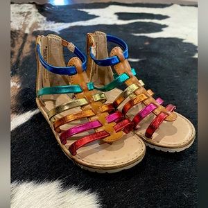 Cat & Jack rainbow, gladiator sandals 9 Toddler